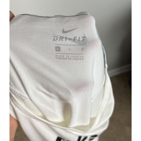 Nike SS Graphic Runaway White Shirt Mesh Sleeves Size Large Stretch Logo Women’s - Picture 4 of 6